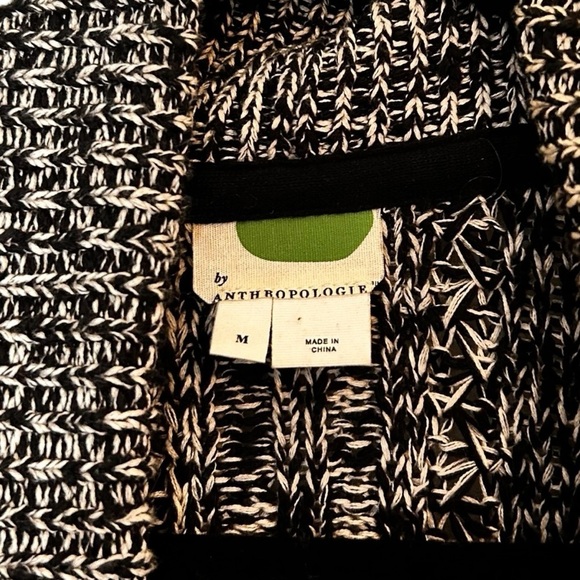 Anthropologie Tehana Cardigan- Marled Black/White Open Knit Cardigan- Medium - Picture 13 of 15